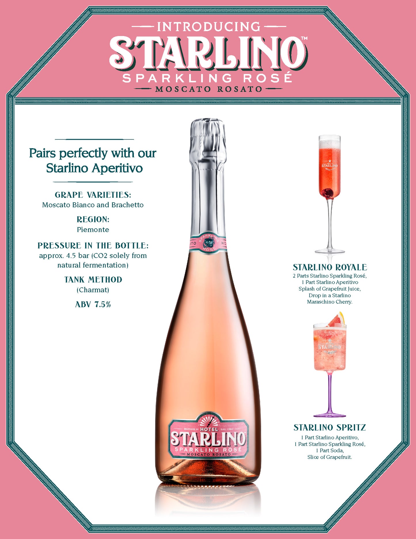 Starlino Moscato Rosato Sparkling Rose